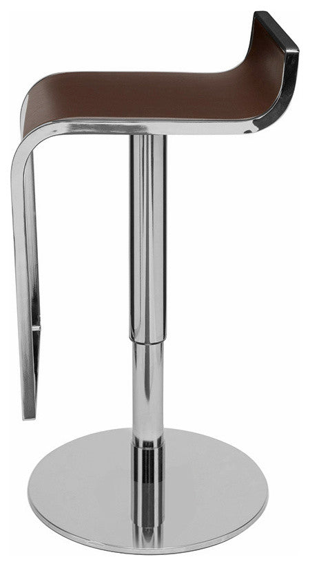 Vogue Leather Adjustable Bar Stool, Brown
