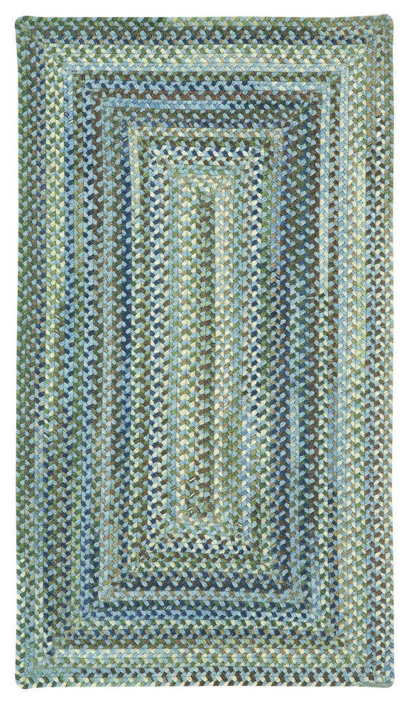 Capel Manchester Light Blue 0048_400 Braided Rugs - 5'' X 8'' Concentric Rectangle