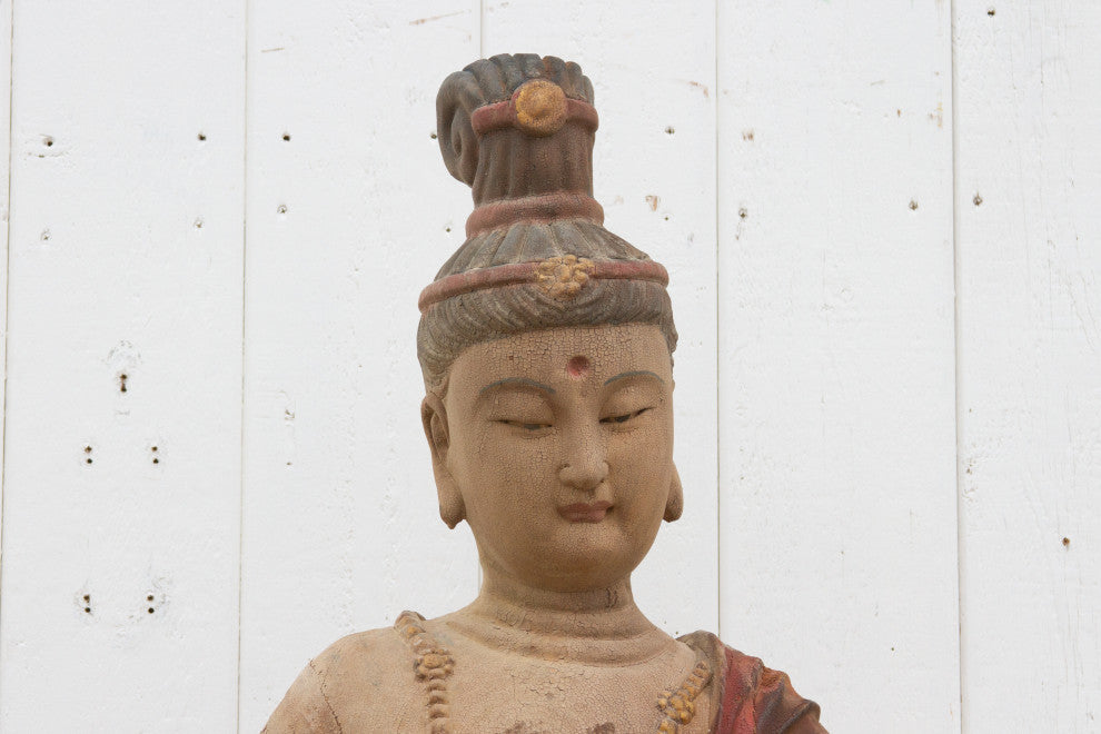 Rare Standing Antique Quan Yin Statue