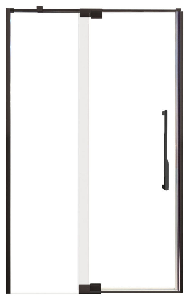Transolid Irene 48"W x76"H Pivot Shower Door in Matte Black with Clear Glass