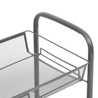 vidaXL 5-Tier Kitchen Trolley Storage Utility Cart with Mesh Baskets Gray Iron
