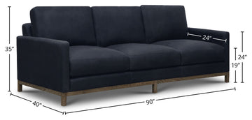 Monterrey 90" Wide Upholstered Sofa, Napa Admiral