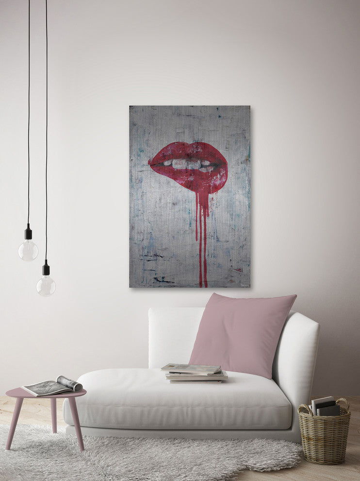 "Tainted Lips" Painting Print on Brushed Aluminum, 40"x60"