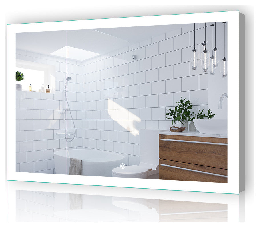 Vanity LED Lighted Backlit Wall Mounted Bathroom Mirror, 48x36", Right Button