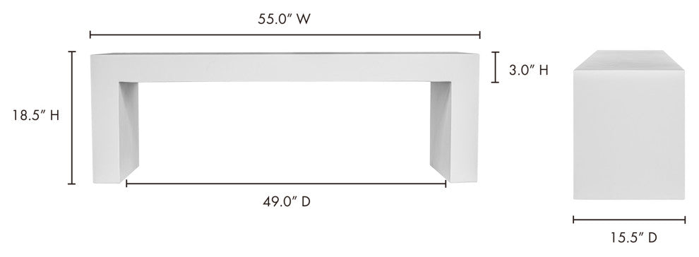 Lazarus Outdoor Bench White