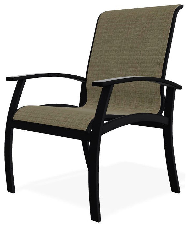 Belle Isle Sling Outdoor Dining Chair, Elevation Stone/Black