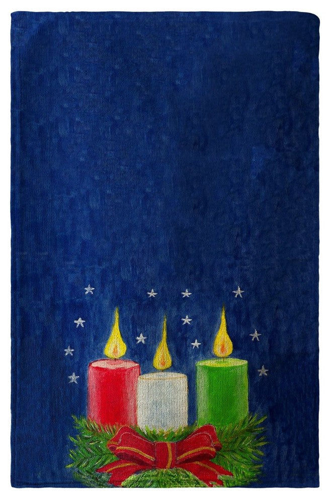 Betsy Drake Christmas Candles Beach Towel