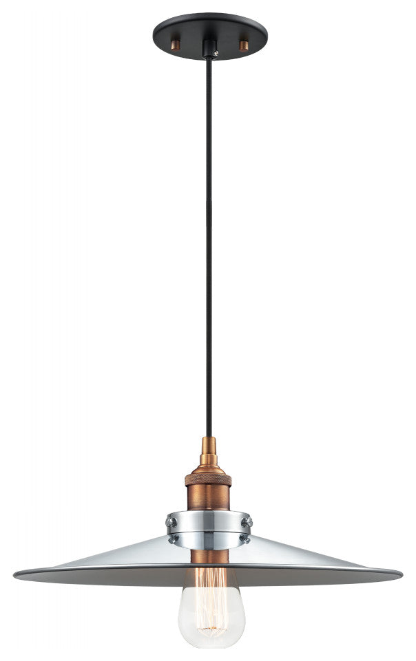 Matteo Lighting C46113AGCH One Light Pendant, Aged Gold Brass Finish