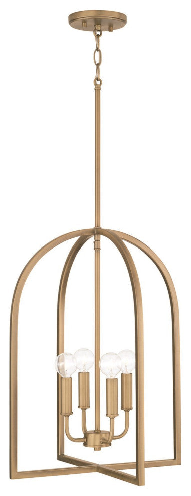 HomePlace Lighting Lawson 4-Light Foyer 548841AD Aged Brass