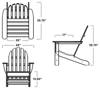 Polywood Classic Adirondack Chair, Slate Gray