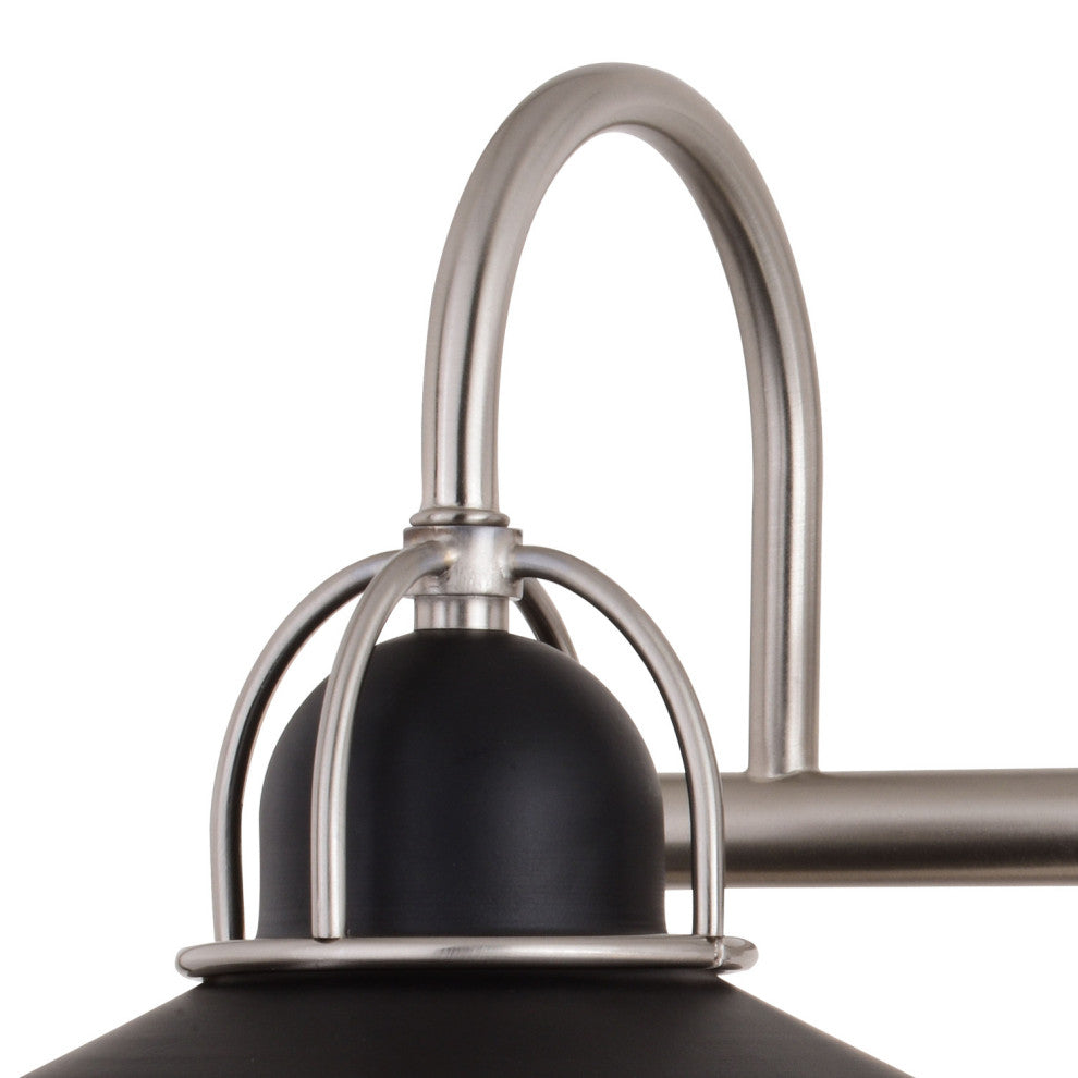 Galena 2 Light Vanity Matte Black and Satin Nickel