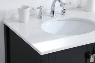 Iris 42" Single Bathroom Vanity, Black With Backsplash