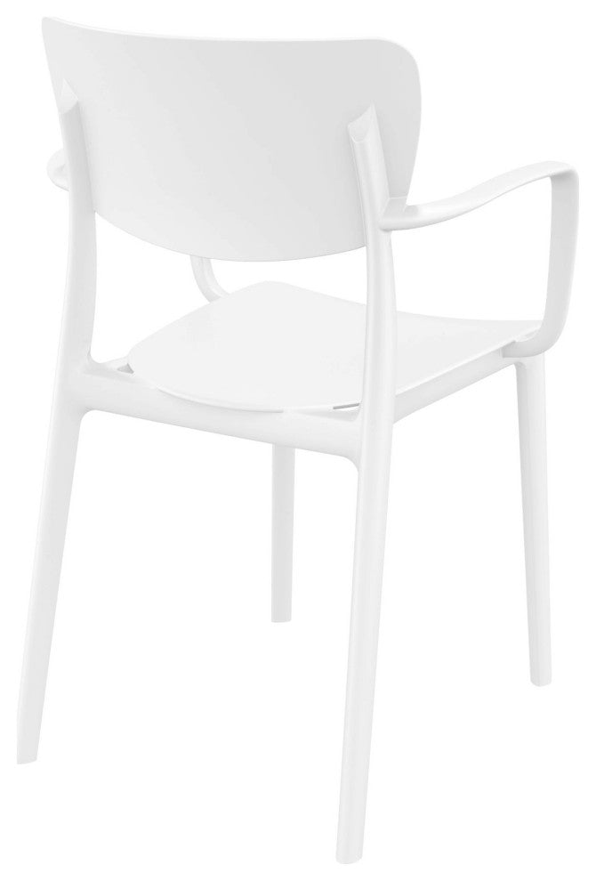 Lisa Outdoor Dining Arm Chair, Set of 2, White