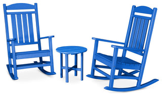 Polywood Presidential 3-Piece Rocker Set, Pacific Blue