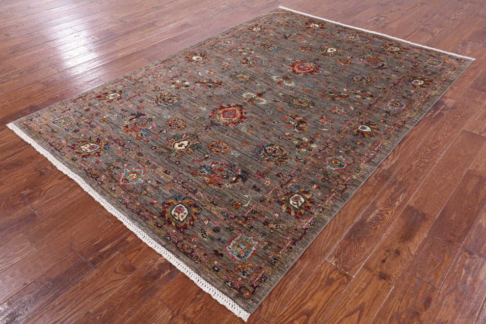 5' 7" X 8' 1" Hand Knotted Persian Tabriz Wool Rug Q9964