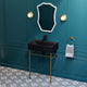 Claire 24" Ceramic Console Sink Matte Black Basin Gold Legs, Brushed Gold