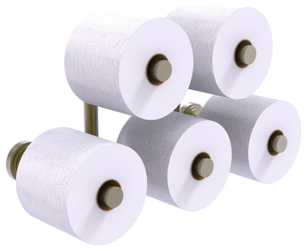 Waverly Place 5 Roll Reserve Roll Toilet Paper Holder, Antique Brass