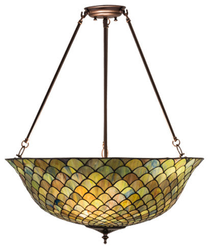24W Tiffany Fishscale Semi-Flushmount