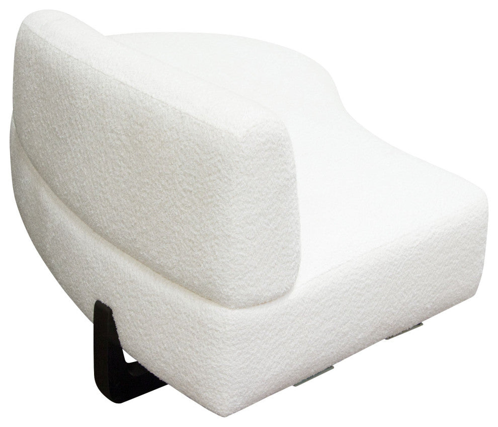 Vesper Curved Armless Right Chaise, White