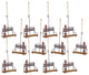 Ski Chair Lift Ornament, Set of 12, 5.25"H Wood/Metal