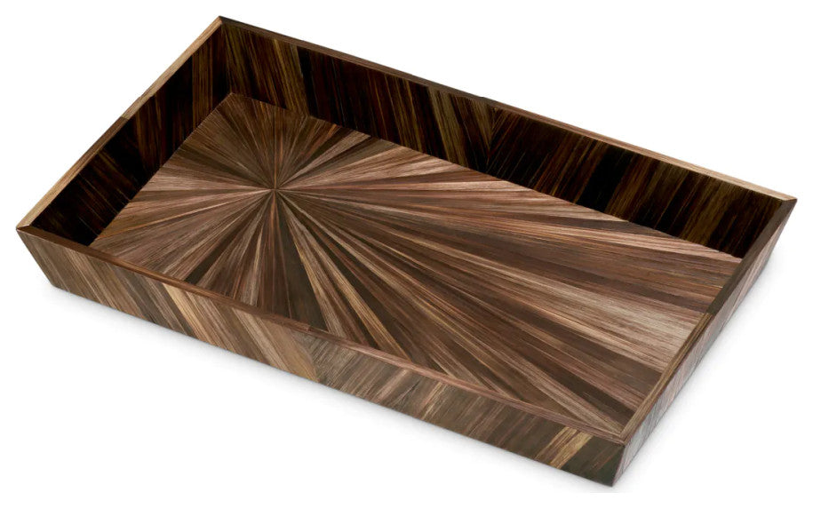 Brown Marquetry Desk Tray, Eichholtz Harvard, Small
