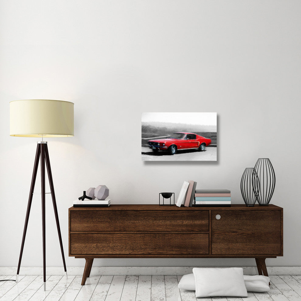 "1968 Ford Mustang Watercolor" Fine Art Print