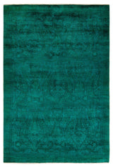 Fine Vibrance, One-of-a-Kind Hand-Knotted Area Rug Green, 5'3"x7'10"