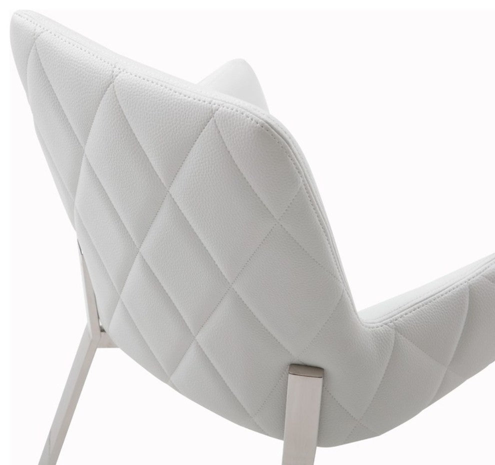 Modrest Robin Modern White Bonded Leather Dining Chair