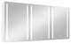 60" Aluminum Surface Mount Medicine Cabinet with Three Doors and Mirror