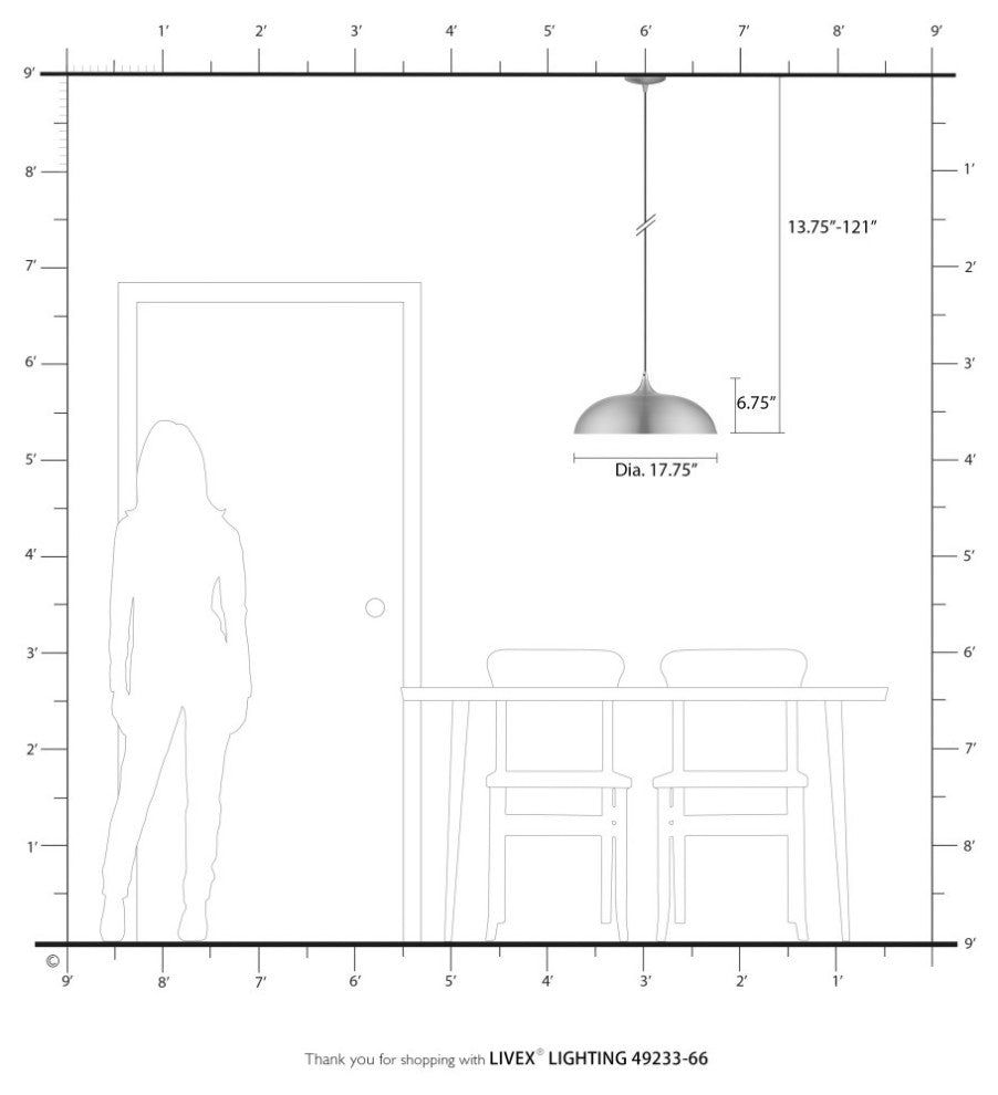 Amador 1 Light Brushed Aluminum With Polished Chrome Accents Pendant