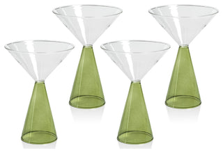 Viterbo Martini Glasses, Green, Set of 4