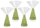 Viterbo Martini Glasses, Green, Set of 4