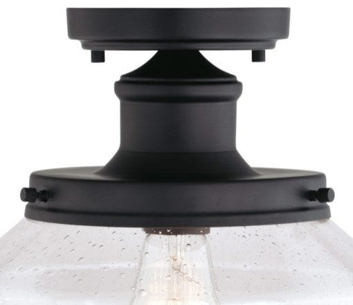 Collins 10 in. W Outdoor Flush Mount Matte Black