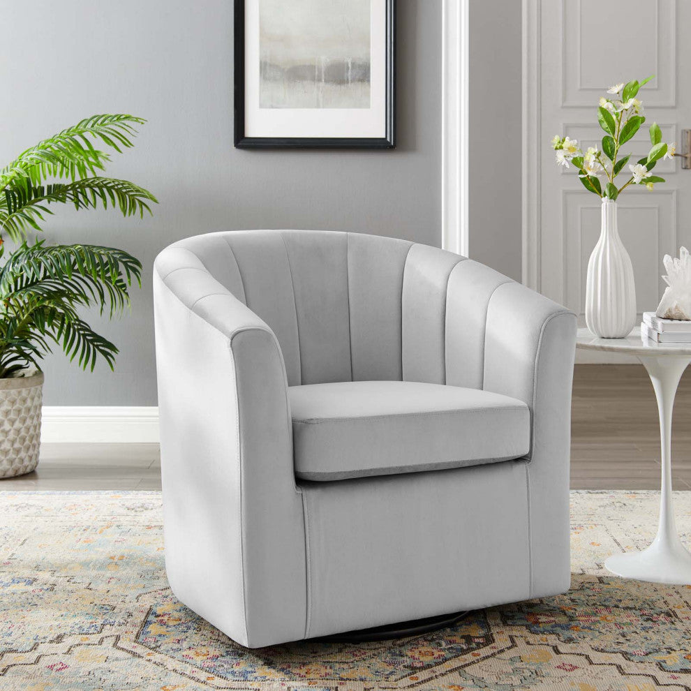 Armchair Accent Chair, Velvet, Gray, Modern, Living Lounge Hospitality