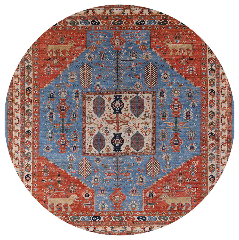 Ahgly Company Indoor Round Mid-Century Modern Area Rugs, 5' Round