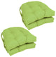 16" Solid Twill U-Shaped Tufted Chair Cushions, Set of 4, Mojito Lime