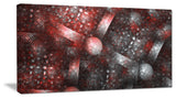 Crystal Cell Red Steel Texture, Oversized Abstract Canvas Art Print, 60x28
