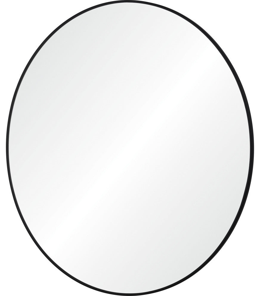 Posadas 36" Round Iron Matte Black Framed Wall Mirror