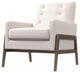 Stella Mid-Century Modern Tufted Back Upholstered Lounge Chair, Cream