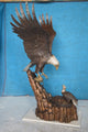 Eagle with nest Bronze Statue -  Size: 36"L x 40"W x 63"H.
