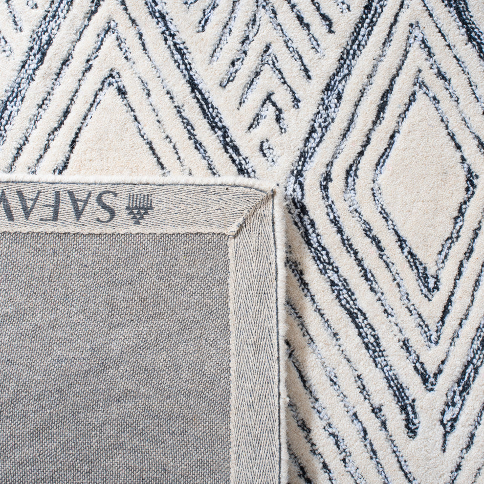 Safavieh Couture Abstract Collection, ABT350 Rug, Ivory/Charcoal, 2'3"x12'