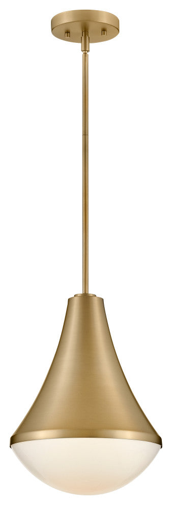 Lark Haddie 11" Modern Pendant Light, Lacquered Brass