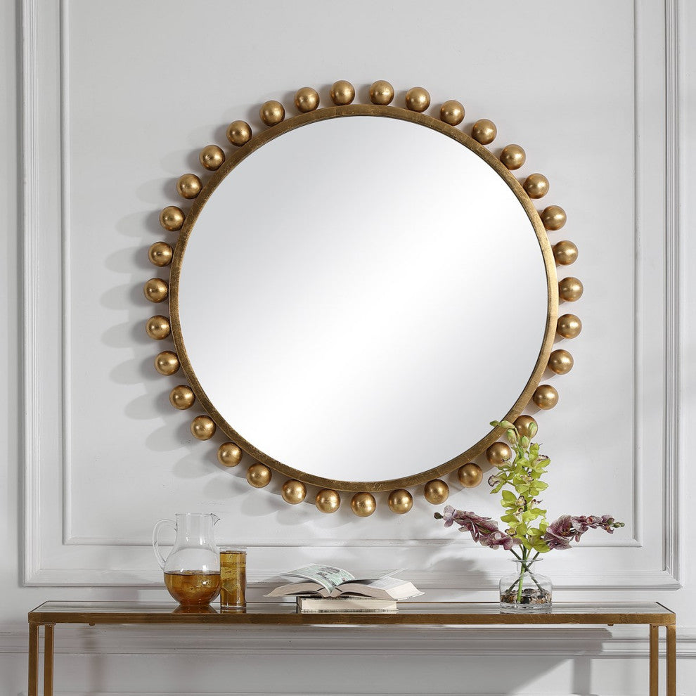 Uttermost Cyra Gold Round Mirror 09695