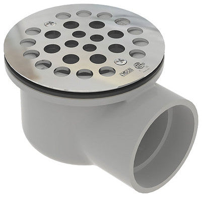 OSB Side Discharge Shower Drain Converting Bath Tub To Walk In Shower, Black Matte Cover, Pvc
