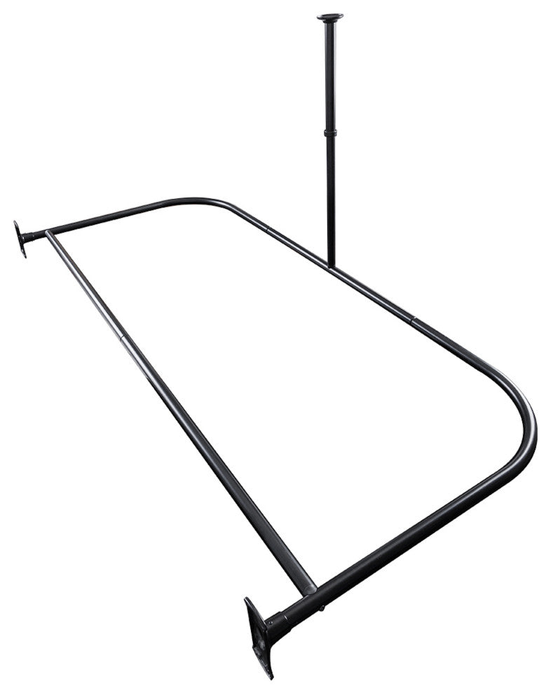 Utopia Alley Aluminum Shower Curtain Rods 60" Large Size by 25", Matt Black