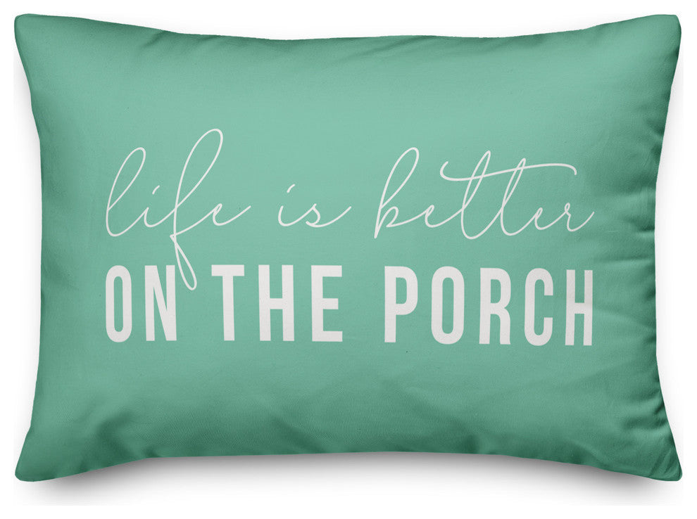 Life Is Better On The Porch Outdoor Lumbar Pillow
