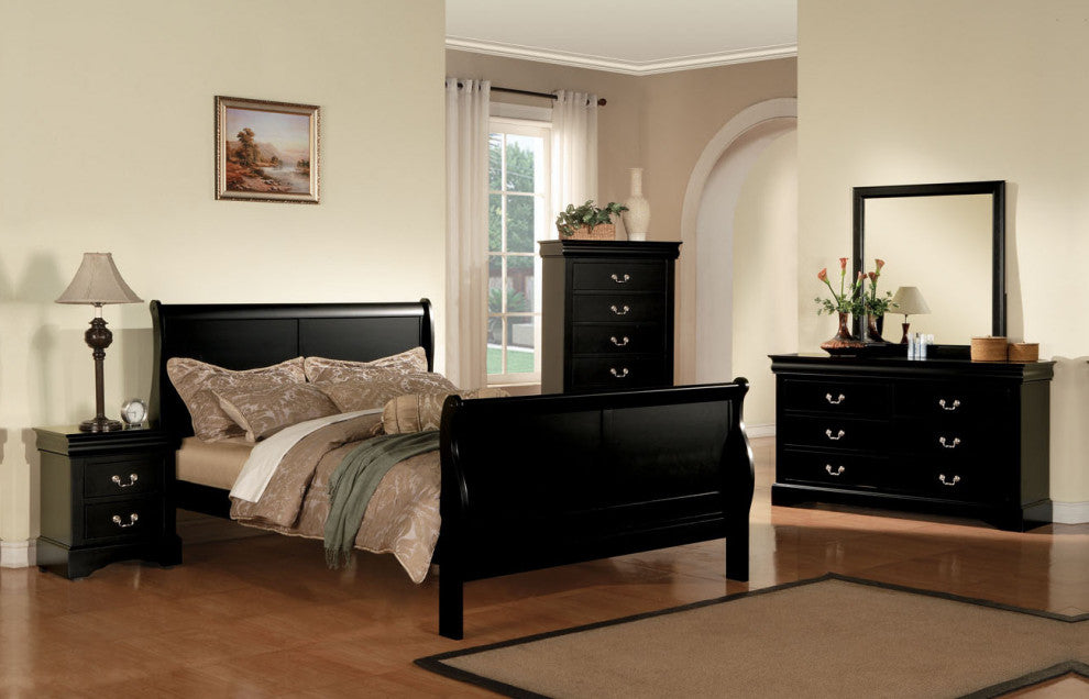 Acme Louis Phillipe III 2-Drawer Nightstand in Black 19503 EST SHIP TIME APPX 4