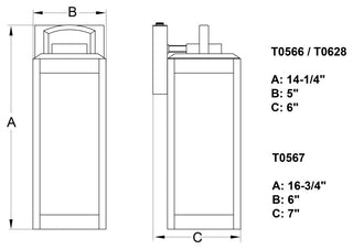 Vaxcel Lighting T0566 Kinzie 14" Tall Outdoor Wall Sconce - Textured Black