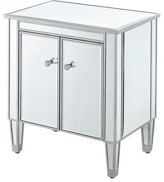 Nightstand 2 Doors 24" W X 16" D X 26" H, Antique Silver Paint