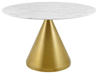 Tupelo 47" Artificial Marble Dining Table, Gold White
